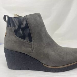 Dr. Scholl's Womens 9 Teammate Faux Leather Snakeskin Print Ankle Pull On Boots